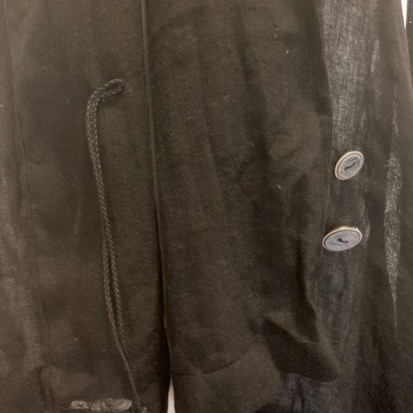 Crea Concept Longsleeve Mixed Media Wrap Jacket (Black) - Picture 5 of 11